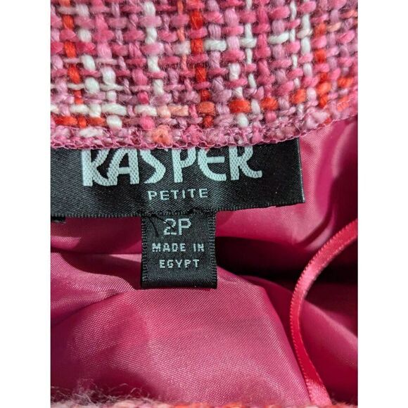 Kasper Women's Variegated Pink Acrylic Tweed Fit Flare Skirt Size 2P - Picture 2 of 8